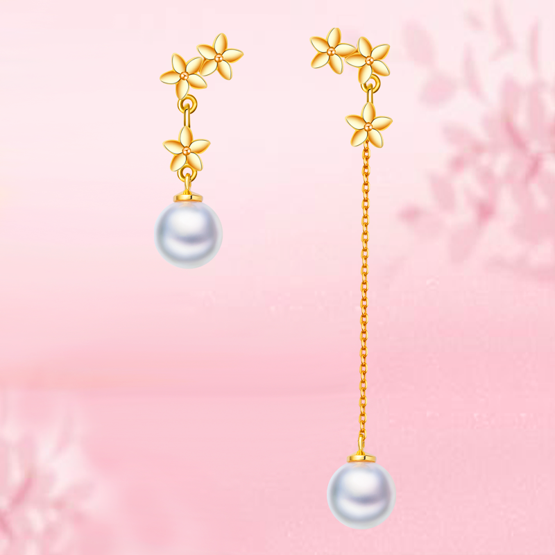 18K Gold Pearl Earrings