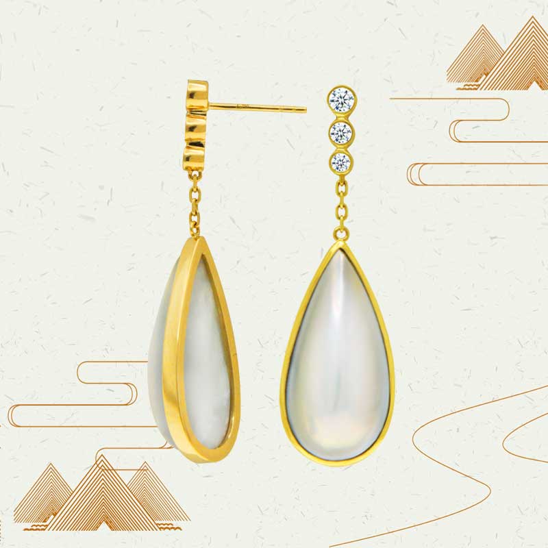 18K Yellow Mabey Earrings