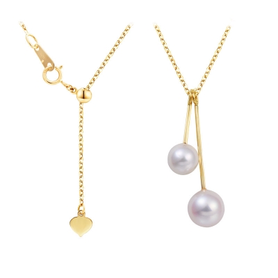 18K  Gold Pearl  Necklace