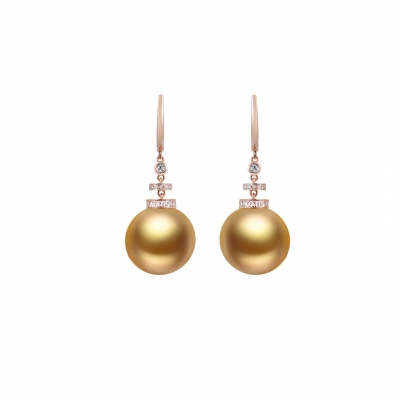 18K Gold Pearl Earrings