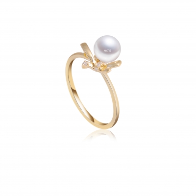 18K  Gold  Pearl  Ring